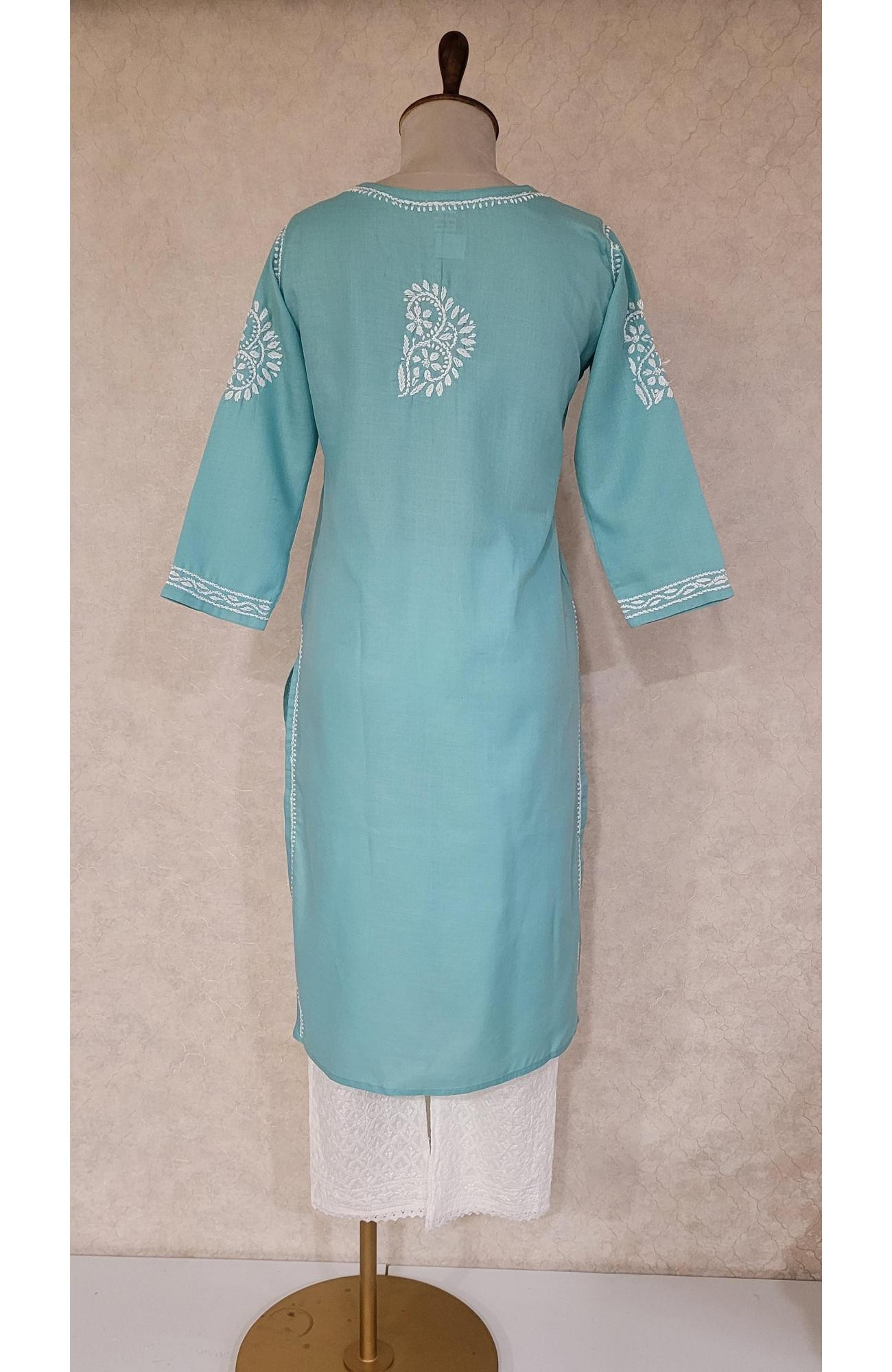 Grey Slub Cotton Chikankari Kurta