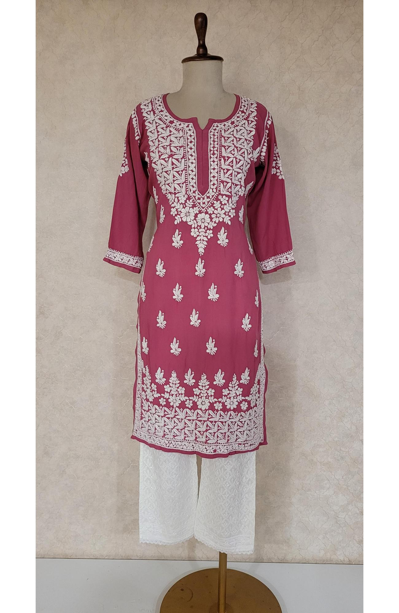 Magenta Modal Chikankari Kurta