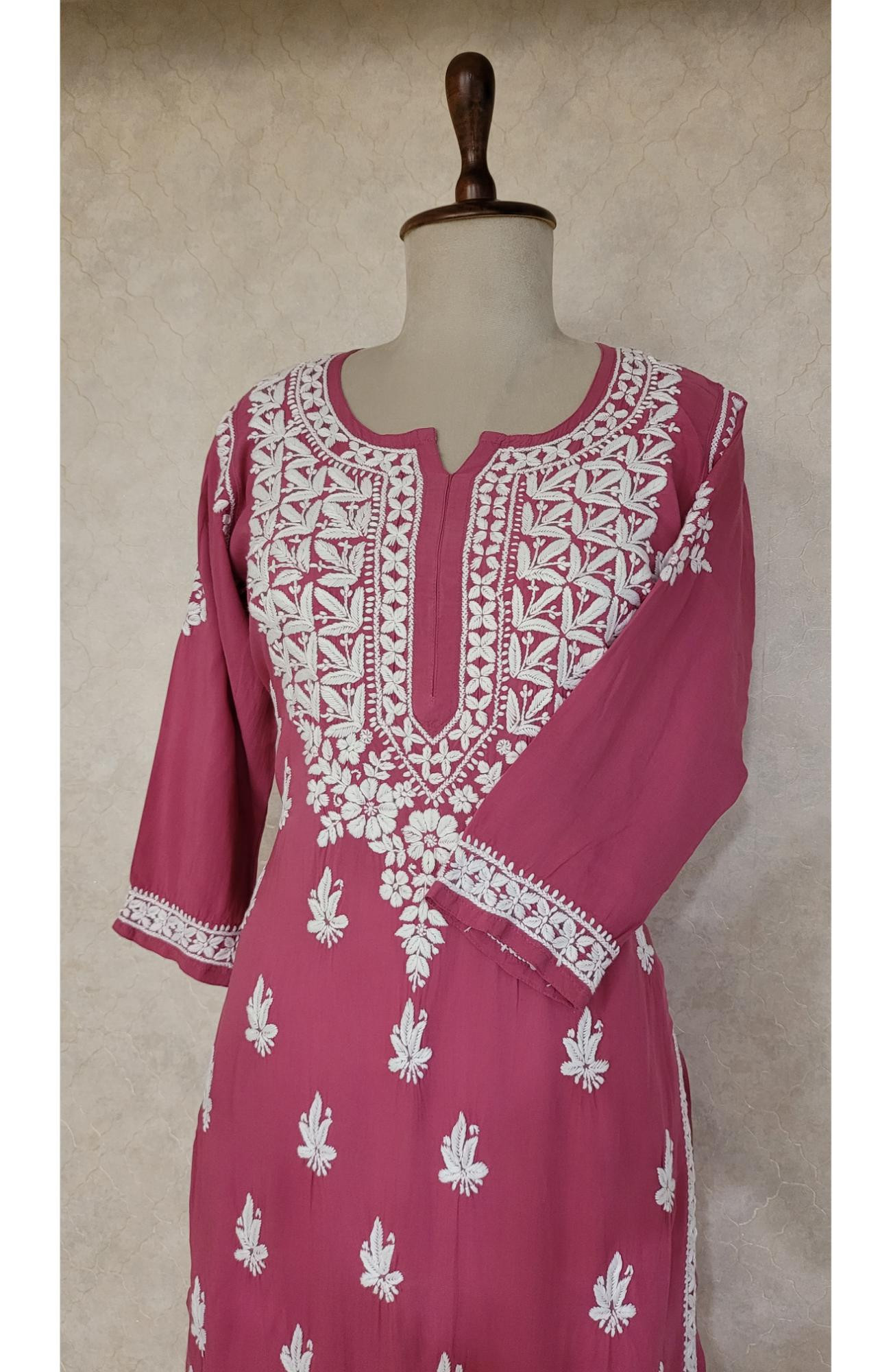 Magenta Modal Chikankari Kurta