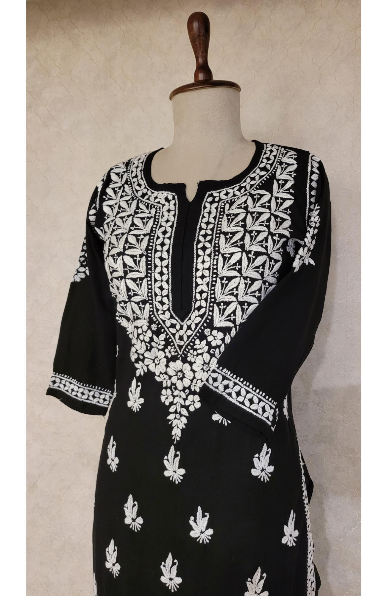Black Modal Chikankari Kurta