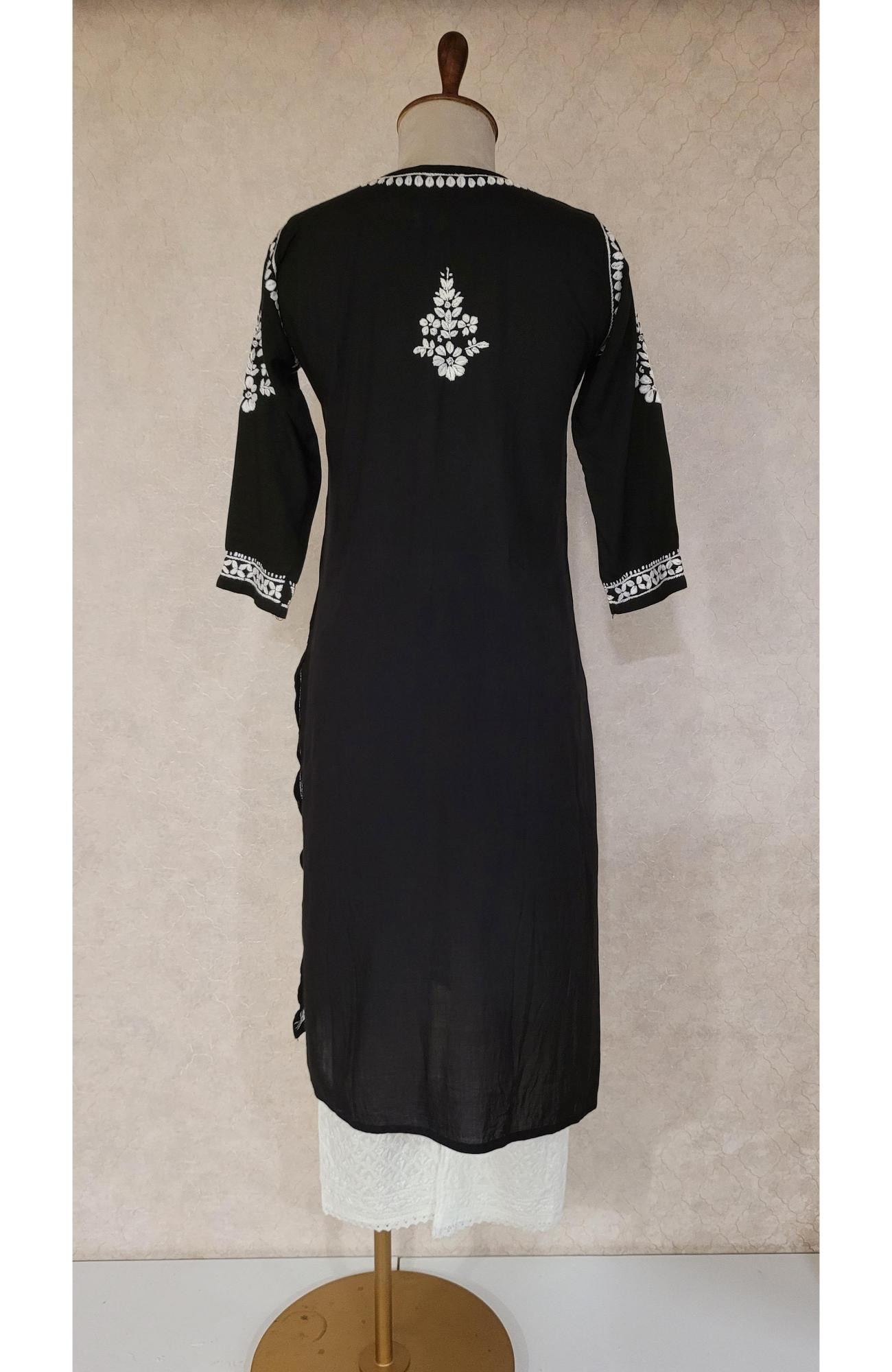 Black Modal Chikankari Kurta