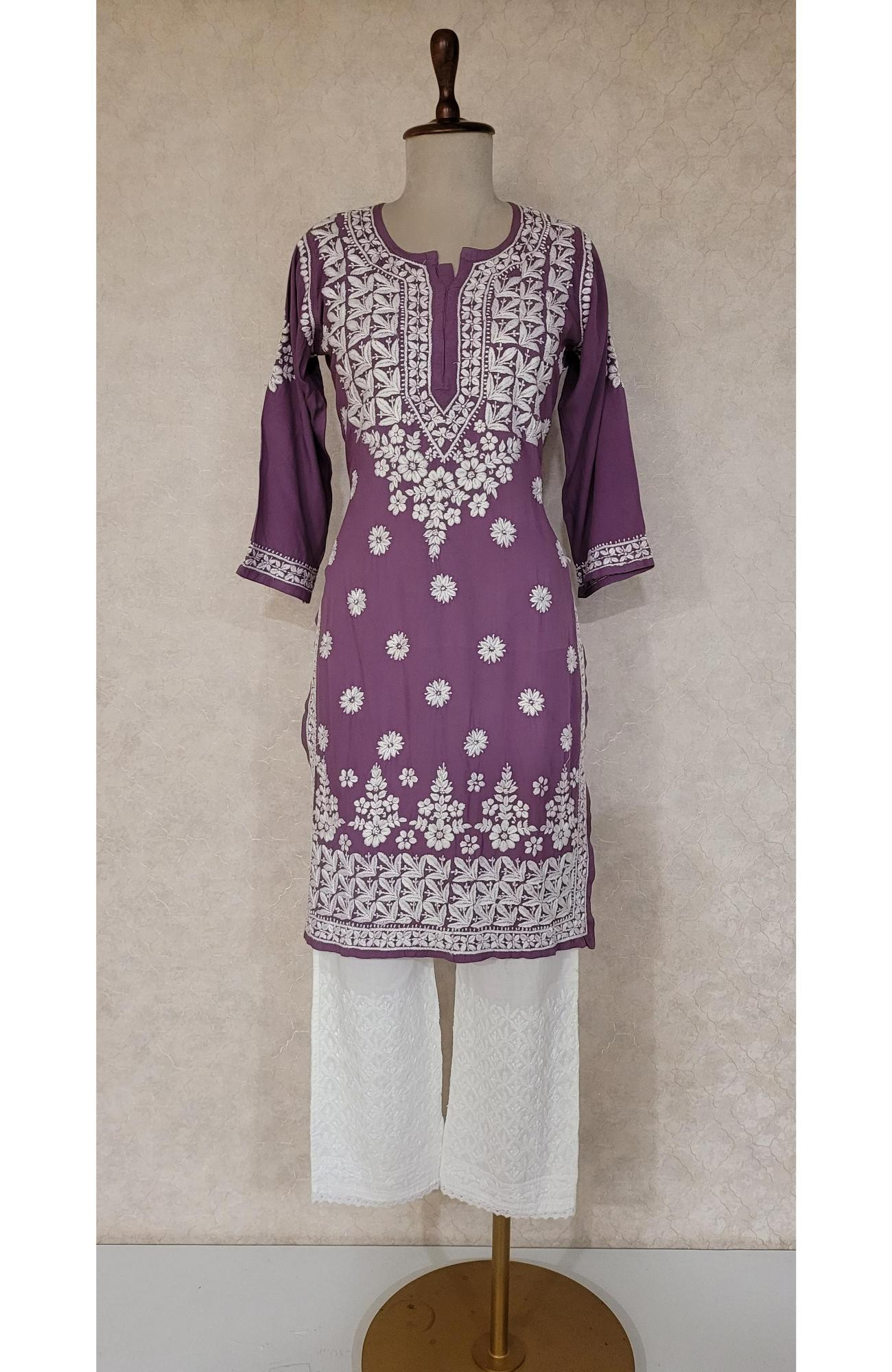 Purple Modal Chikankari Kurta