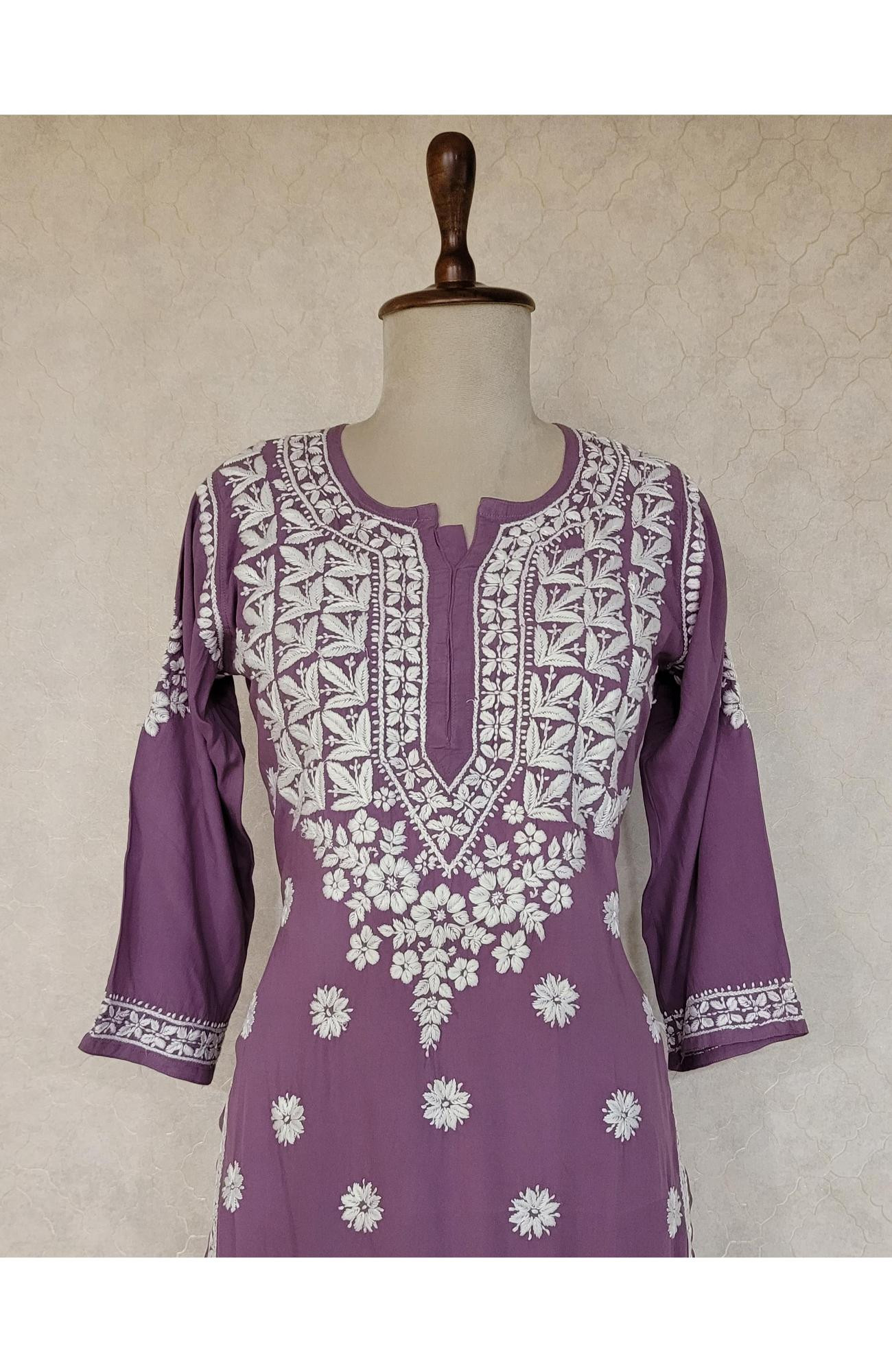 Purple Modal Chikankari Kurta