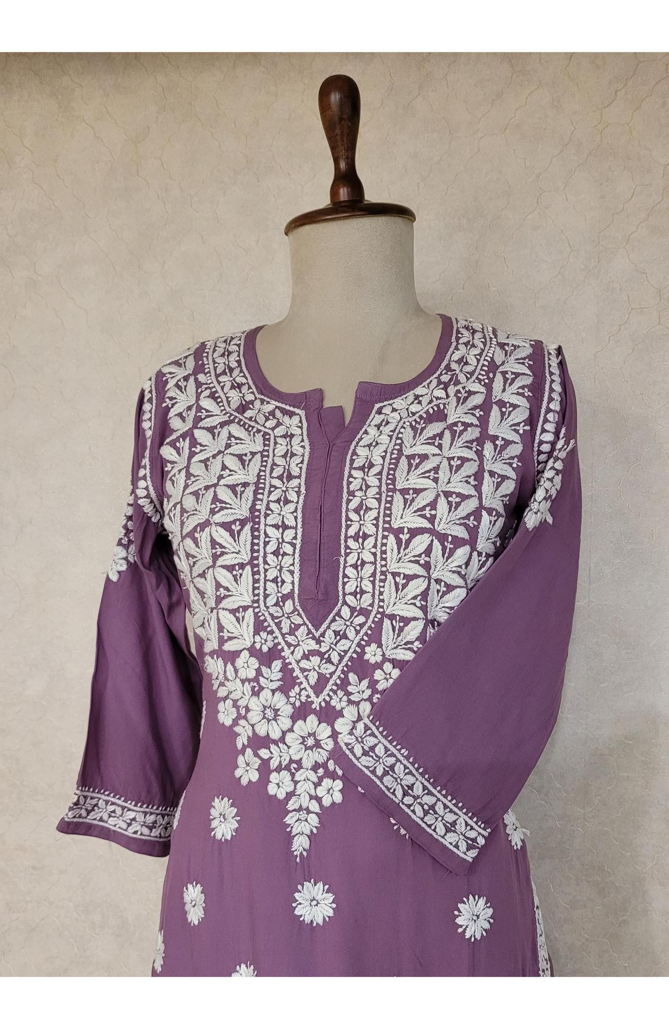 Purple Modal Chikankari Kurta
