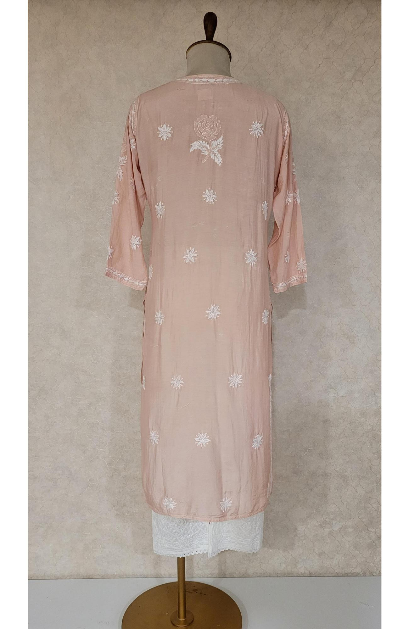 Beige Muslin Chikankari Kurta