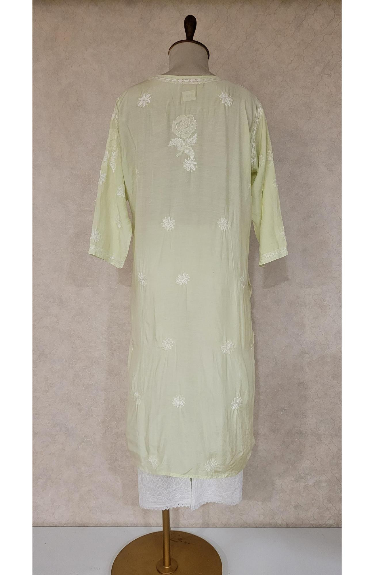 Pista Green Muslin Chikankari Kurta