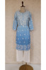 Dark Blue Ombre Muslin Chikankari Kurta