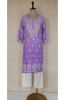 Purple Ombre Muslin Chikankari Kurta