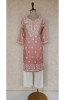 Dark Pink Ombre Muslin Chikankari Kurta
