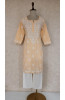 Peach Khadi Cotton Chikankari Kurta