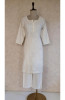 Off White Khadi Cotton Chikankari Kurta