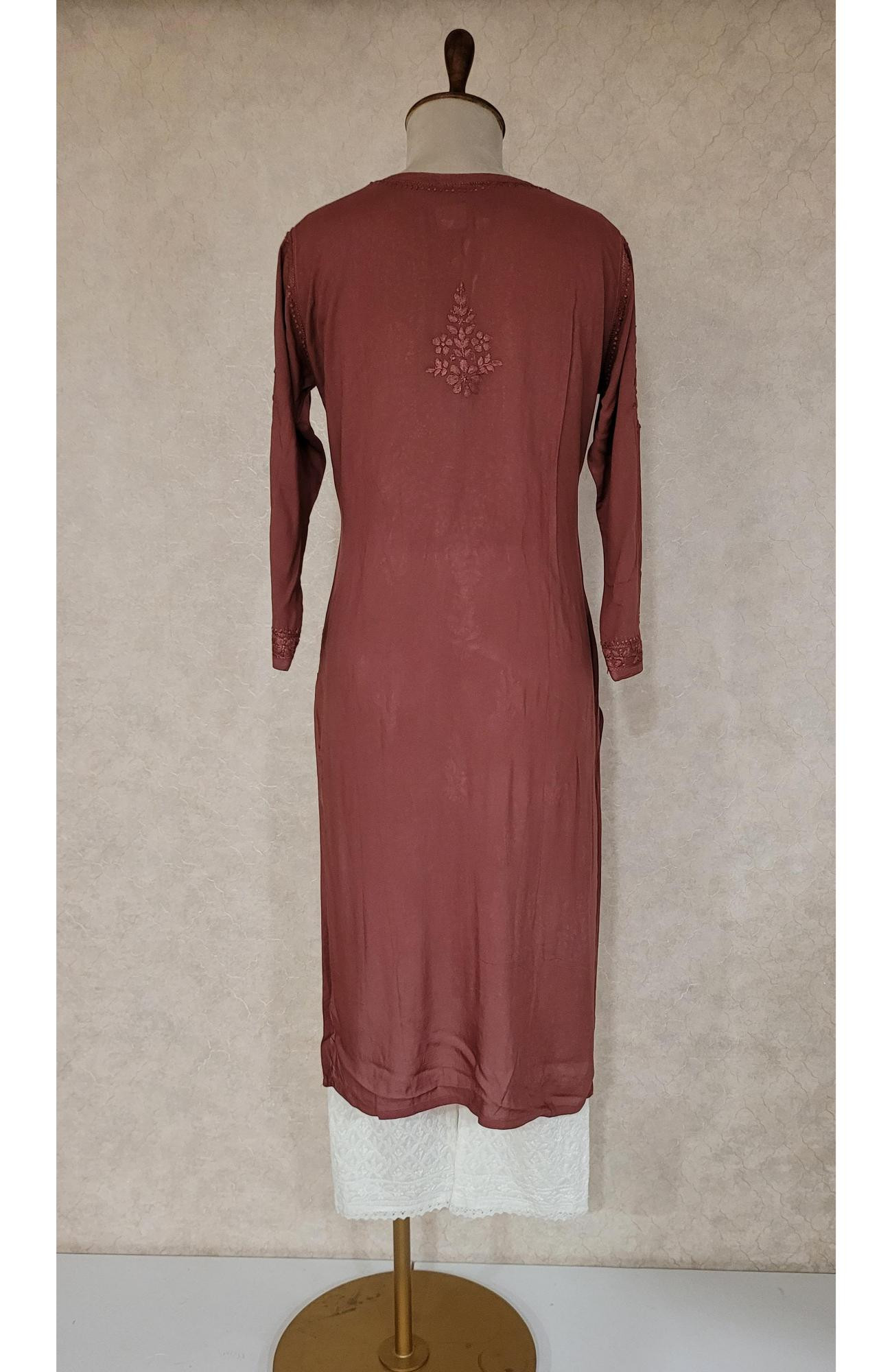 Maroon Modal Chikankari Kurta