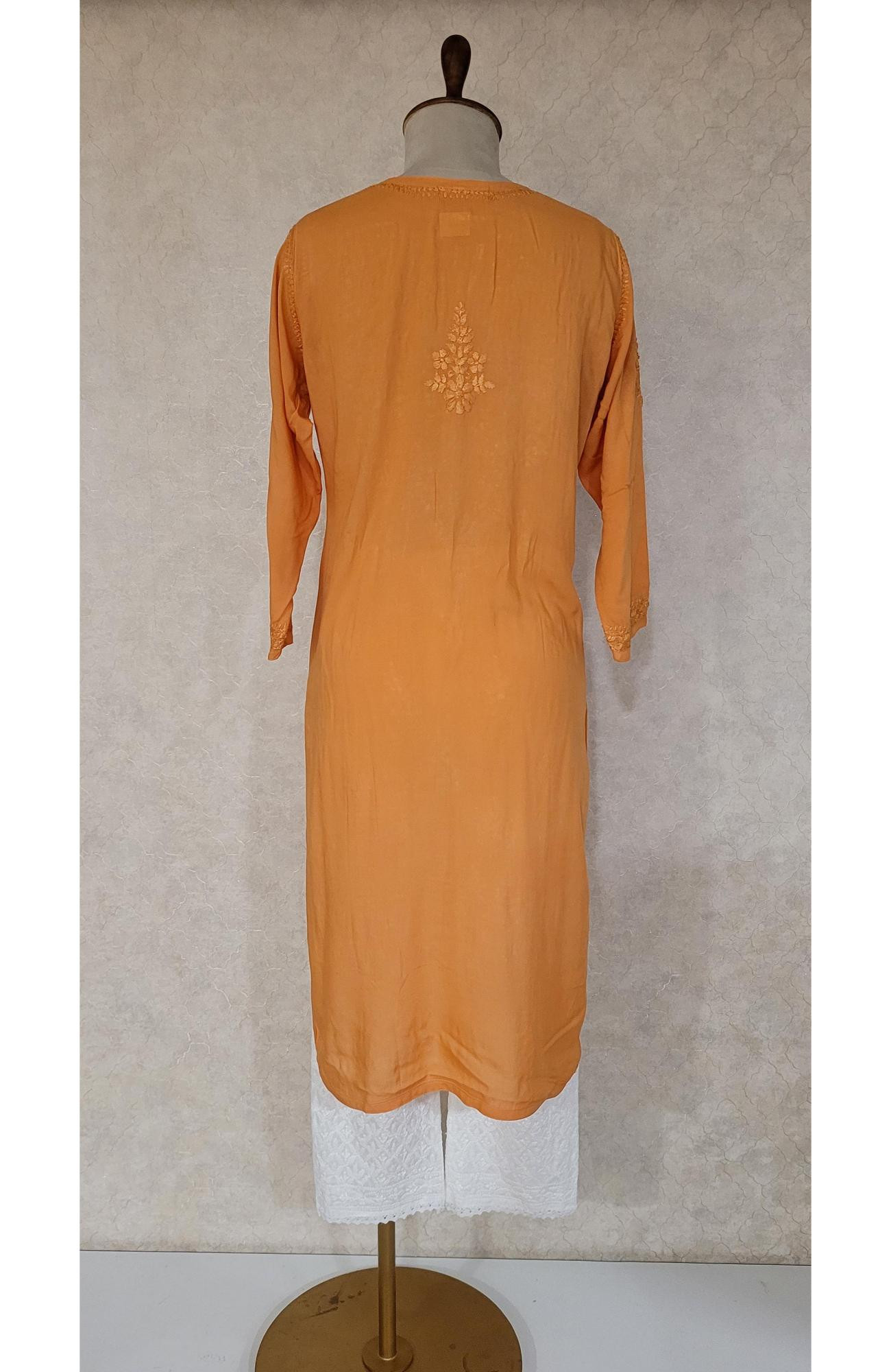 Orange Modal Chikankari Kurta