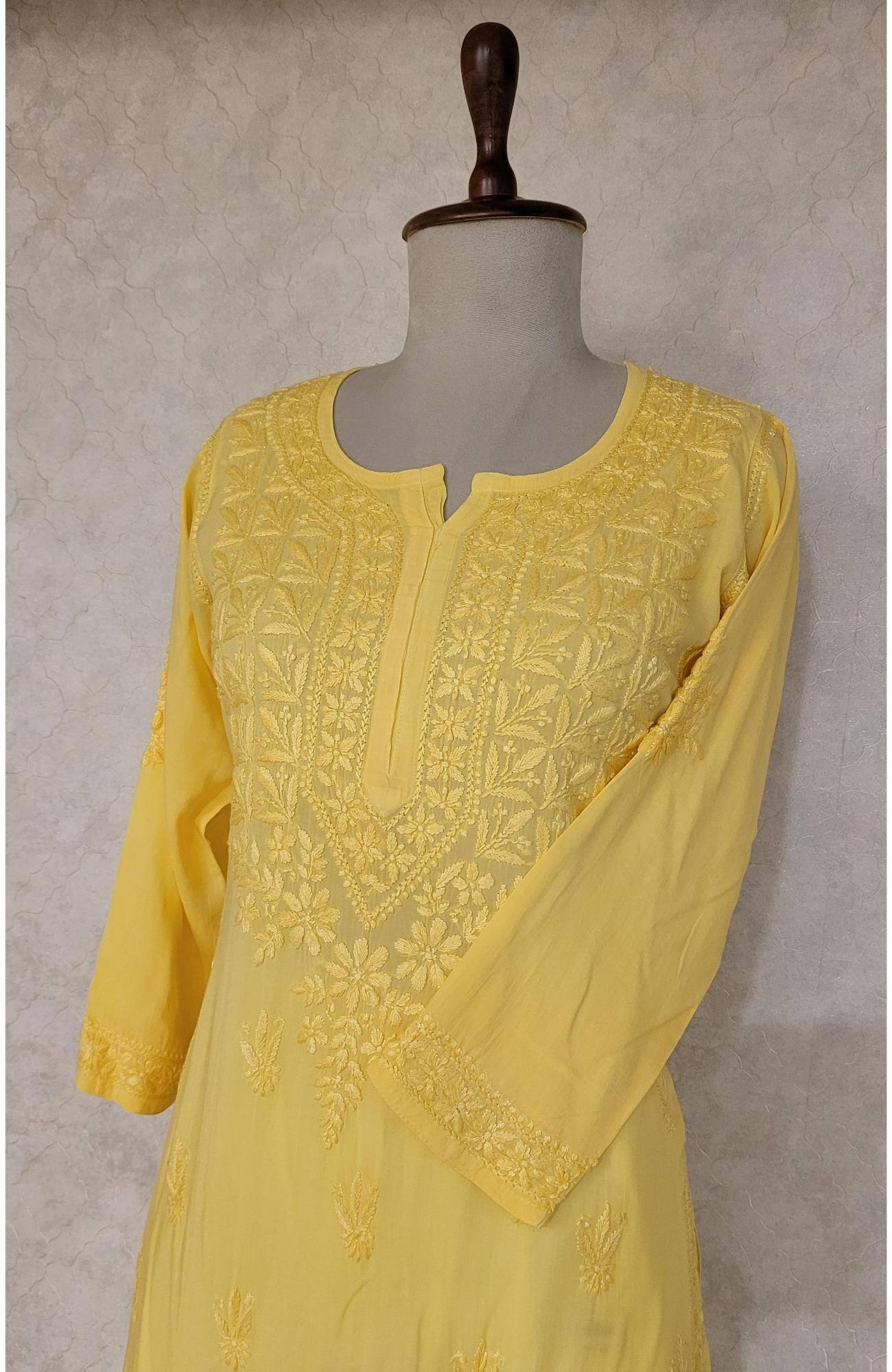 Yellow Modal Chikankari Kurta