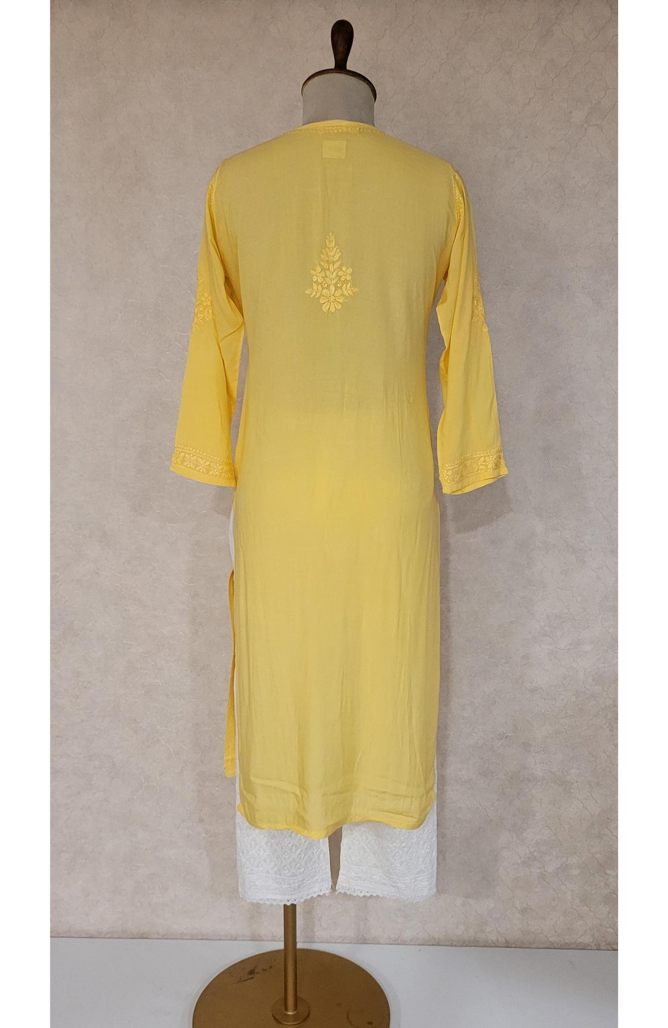 Yellow Modal Chikankari Kurta