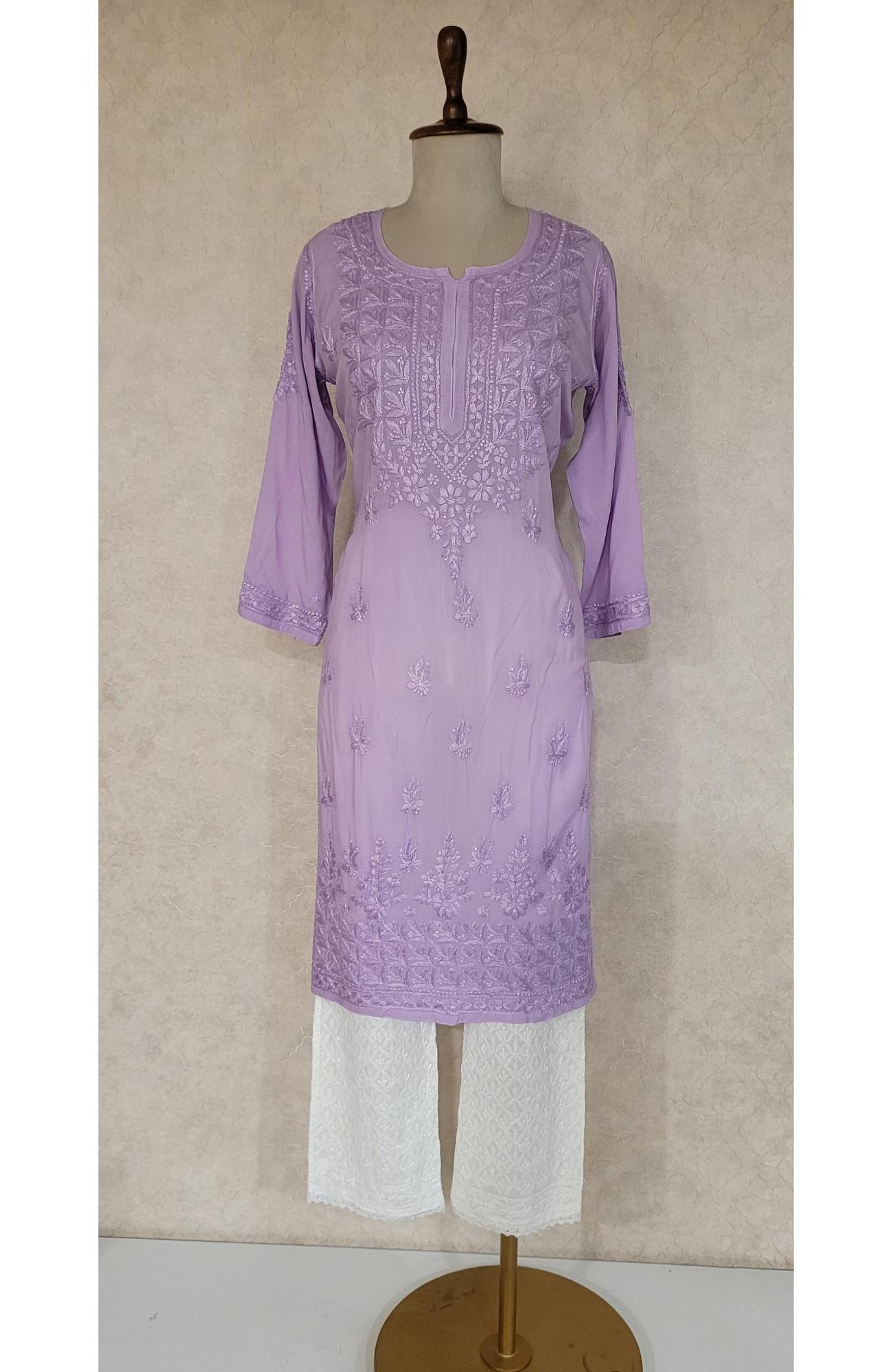 Purple Modal Chikankari Kurta