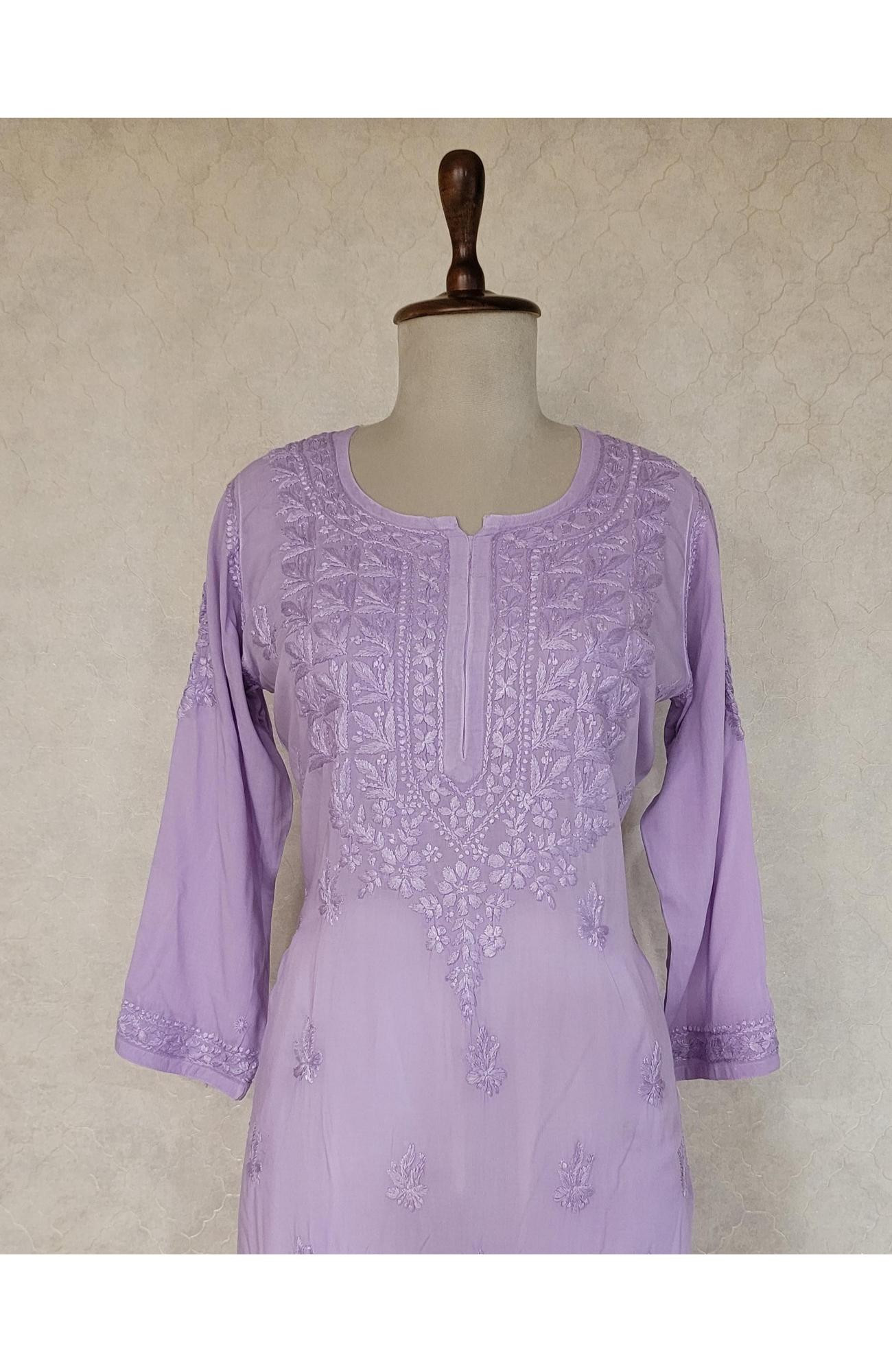 Purple Modal Chikankari Kurta