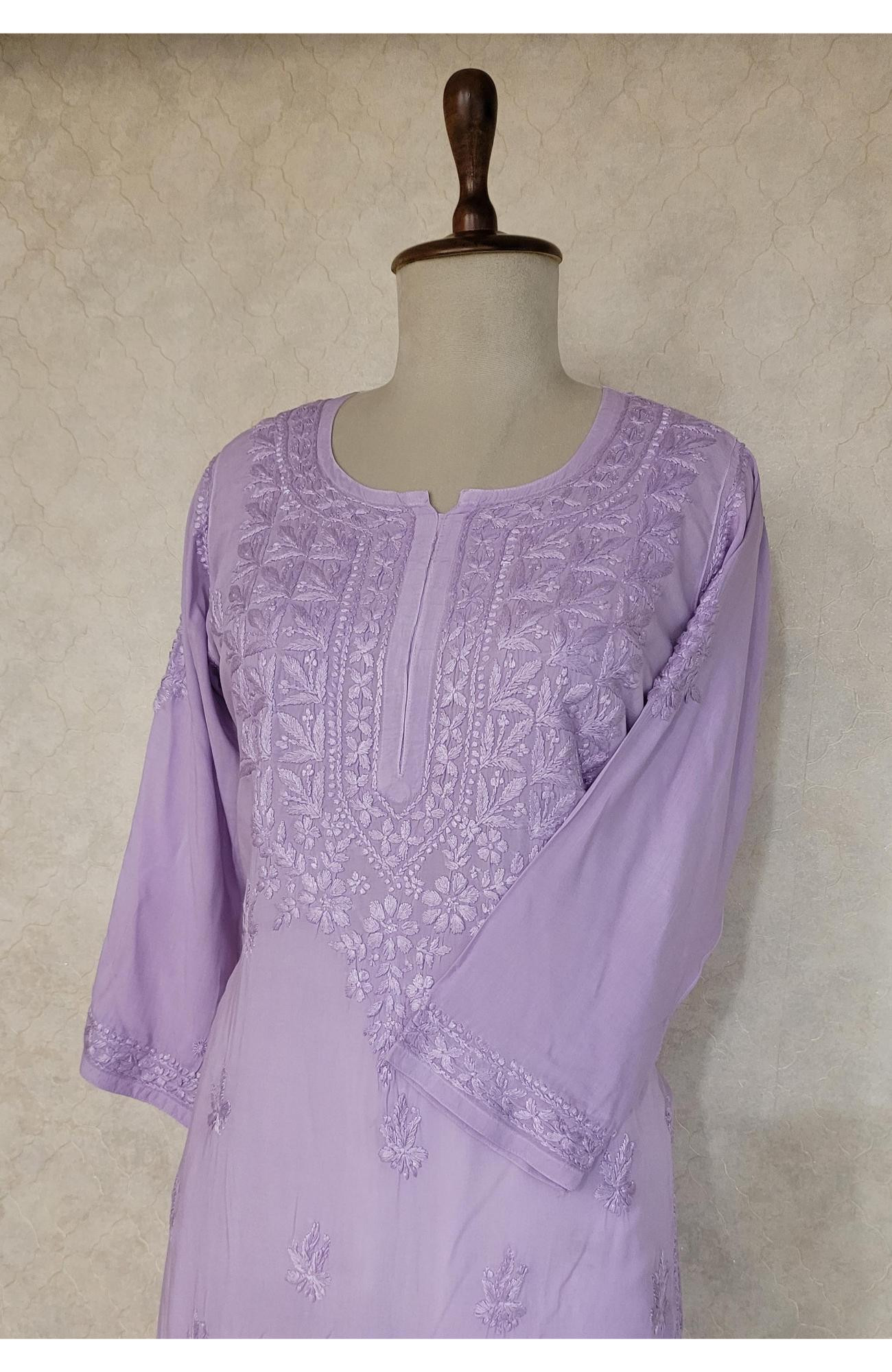 Purple Modal Chikankari Kurta