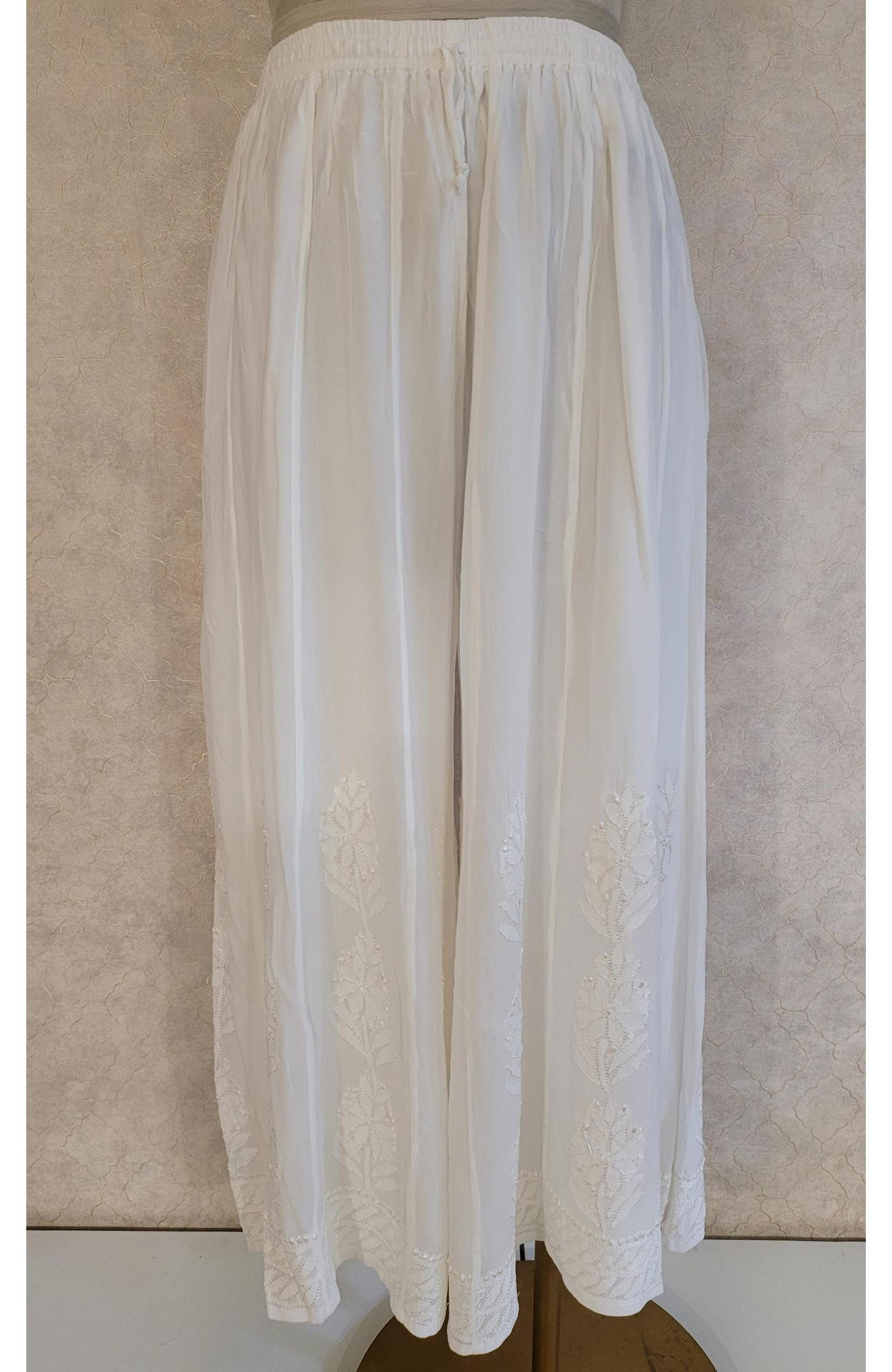 White Pure Georgette Chikankari Sharara