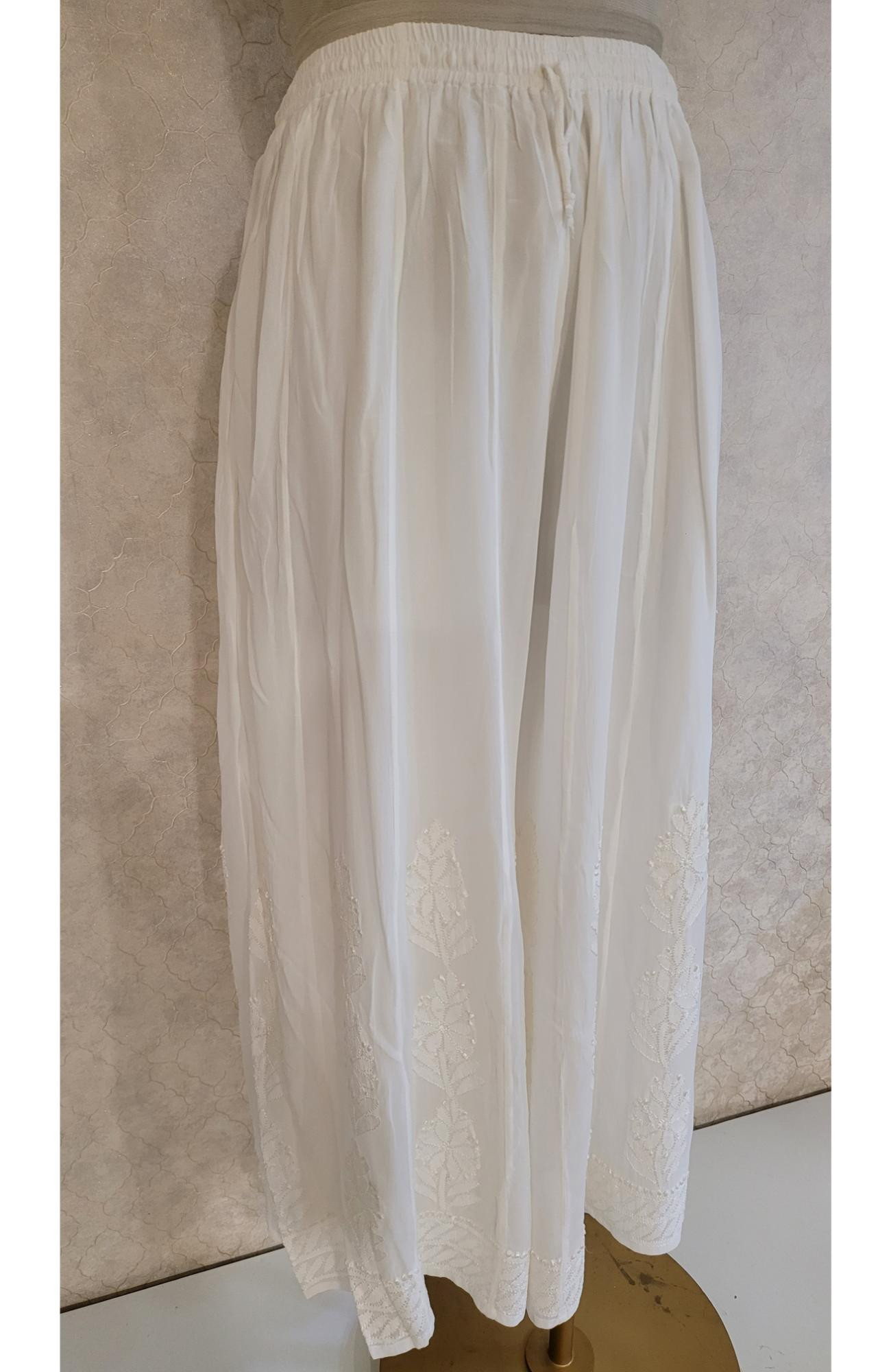 White Pure Georgette Chikankari Sharara