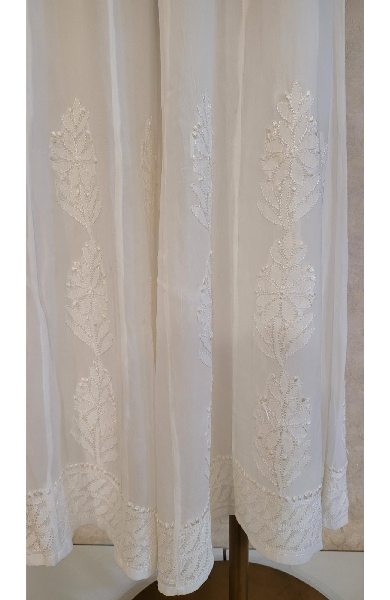 White Pure Georgette Chikankari Sharara
