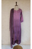 Purple Muslin Chikankari Kurta, Dupatta &amp; Pant Set