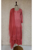 Crimson Red Muslin Chikankari Kurta, Dupatta &amp; Pant Set