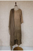 Olive Green Muslin Chikankari Kurta, Dupatta &amp; Pant Set