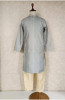 Grey Raw Silk Hakoba Kurta Set