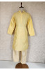 Light Yellow Raw Silk Hakoba Kurta Set