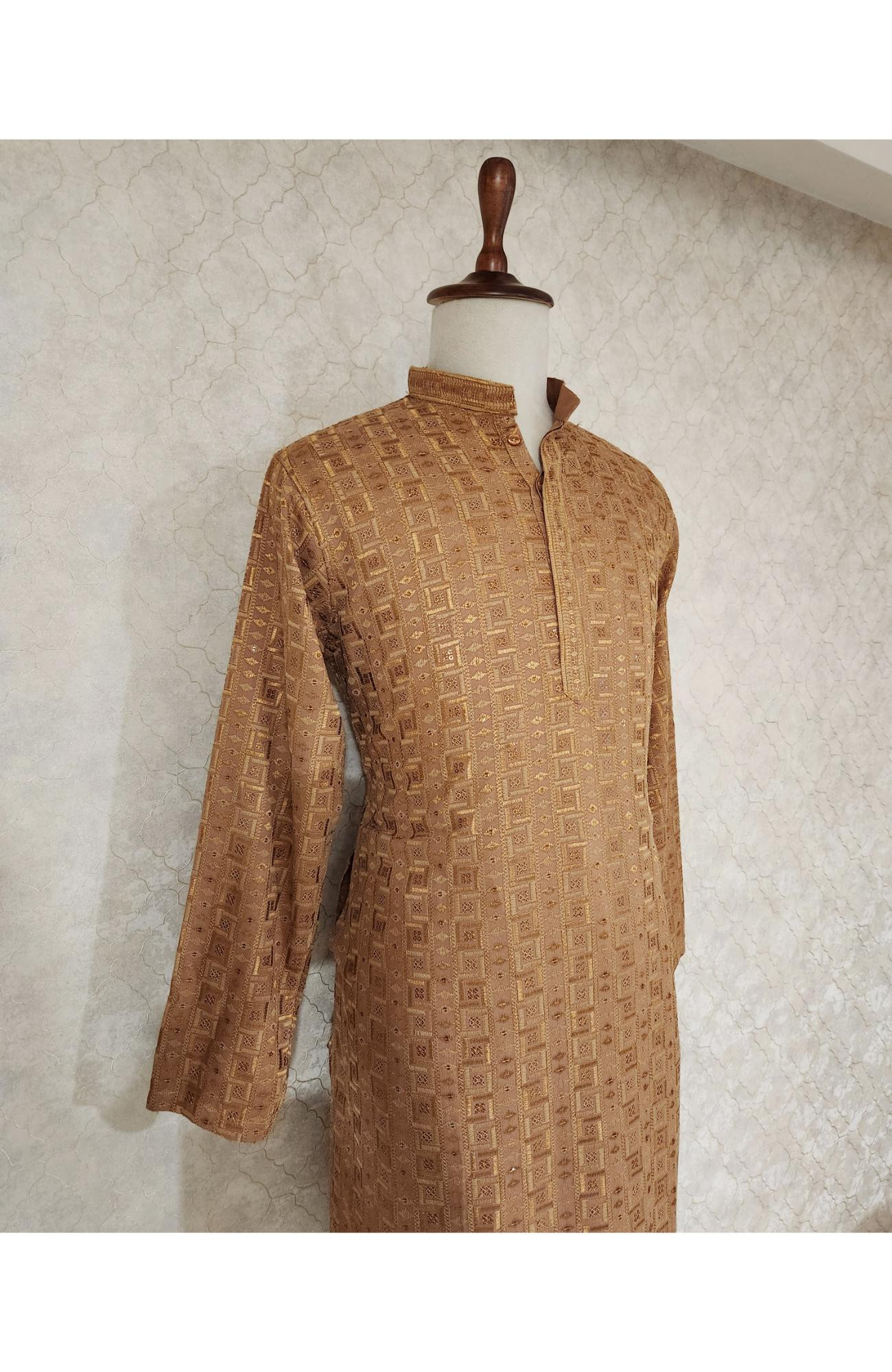 Brown  Rayon Hakoba Kurta