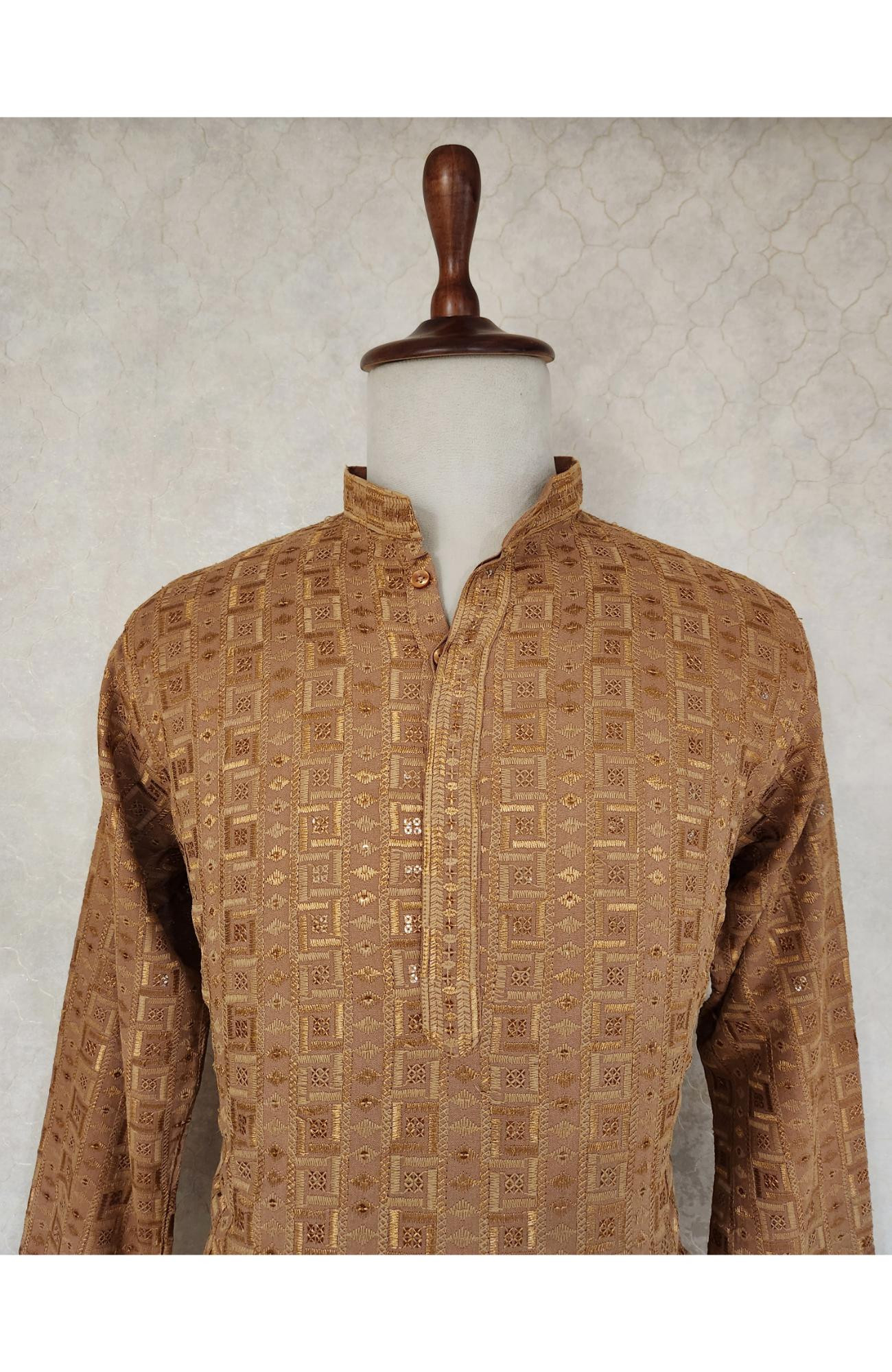 Brown  Rayon Hakoba Kurta