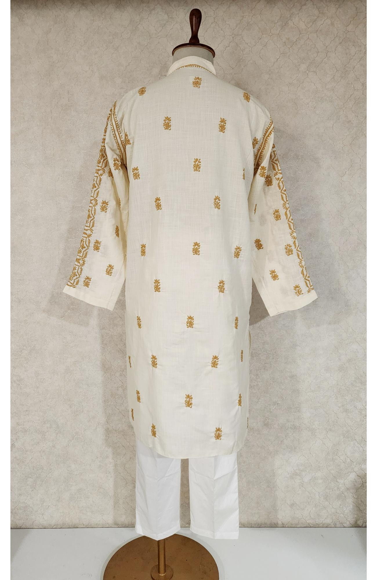 Cream Cotton Chikankari Kurta