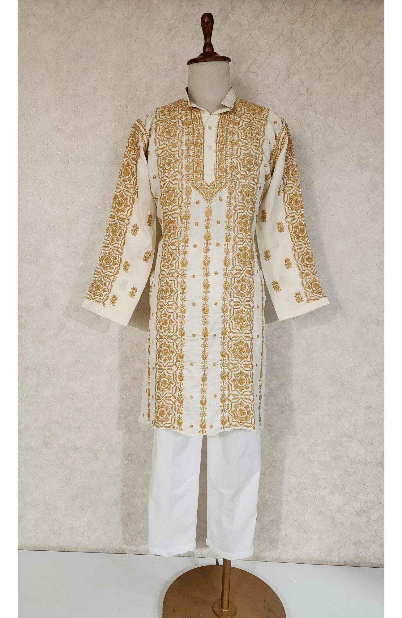 Cream Cotton Chikankari Kurta