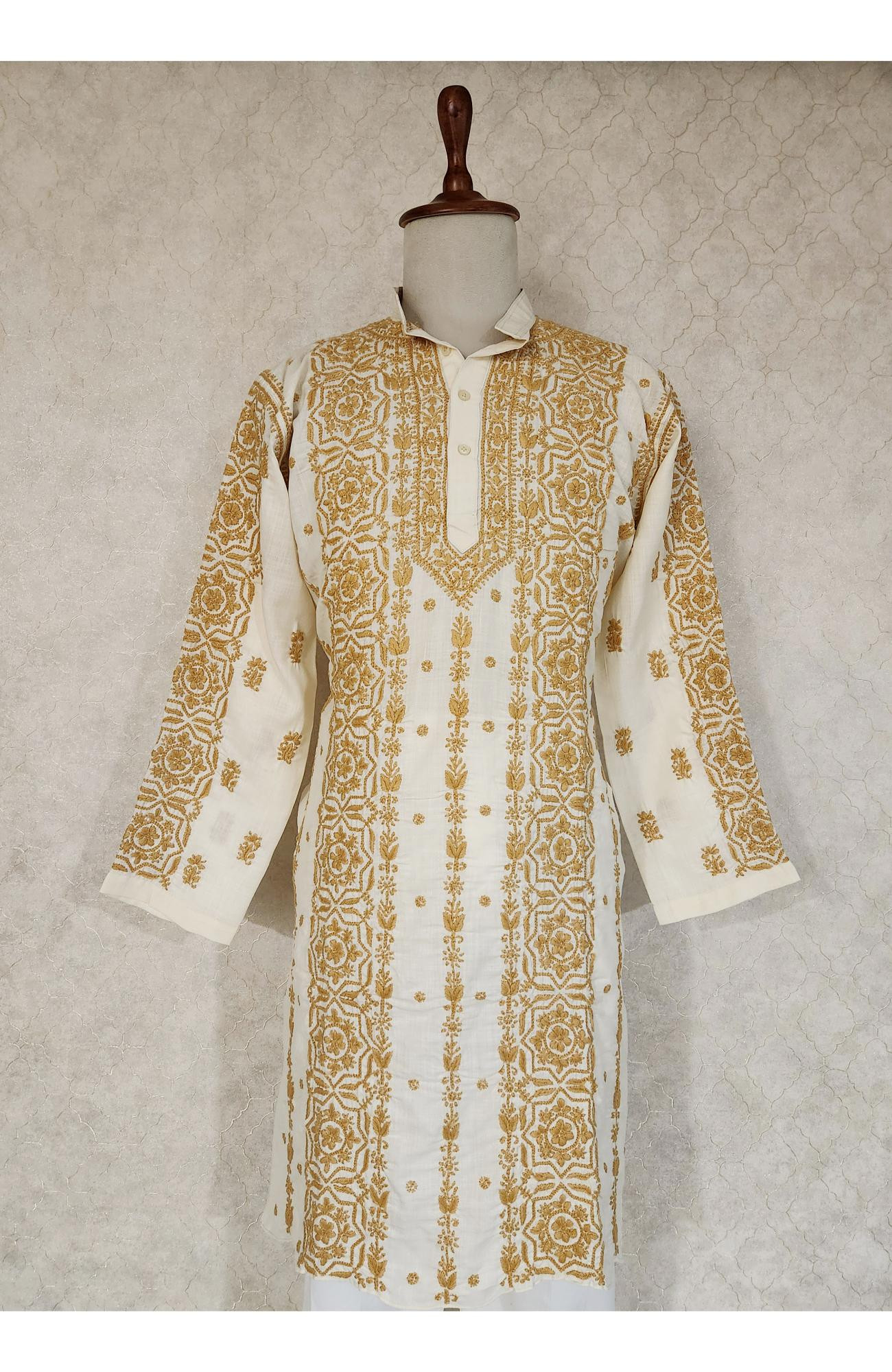 Cream Cotton Chikankari Kurta