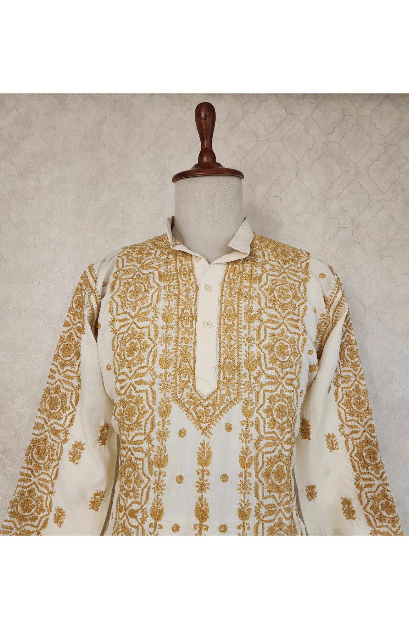 Cream Cotton Chikankari Kurta