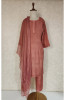 Maroon Muslin Chikankari Kurta, Dupatta &amp; Pant Set