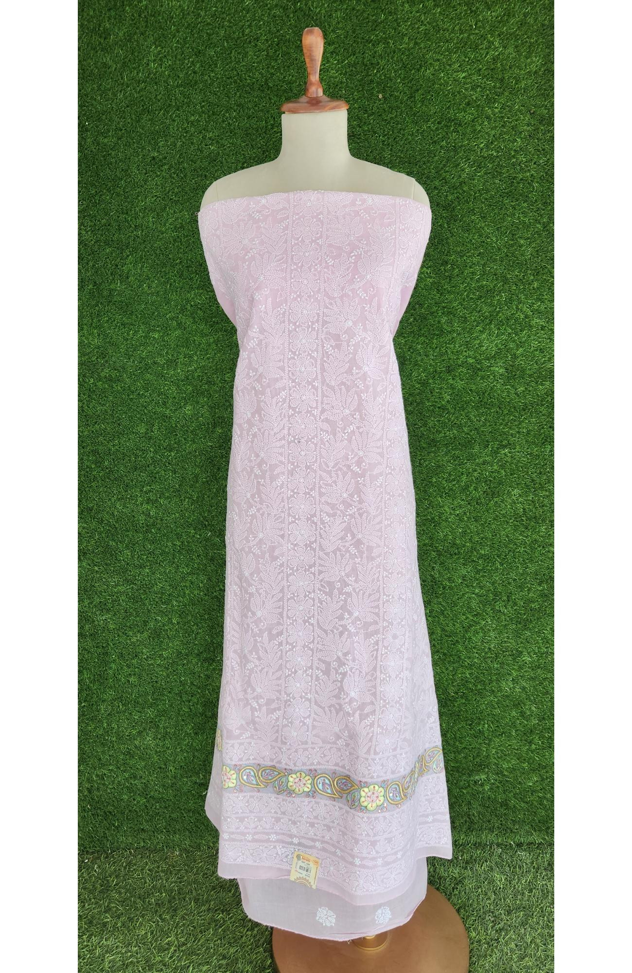 Pink Cotton Chikankari Kurta