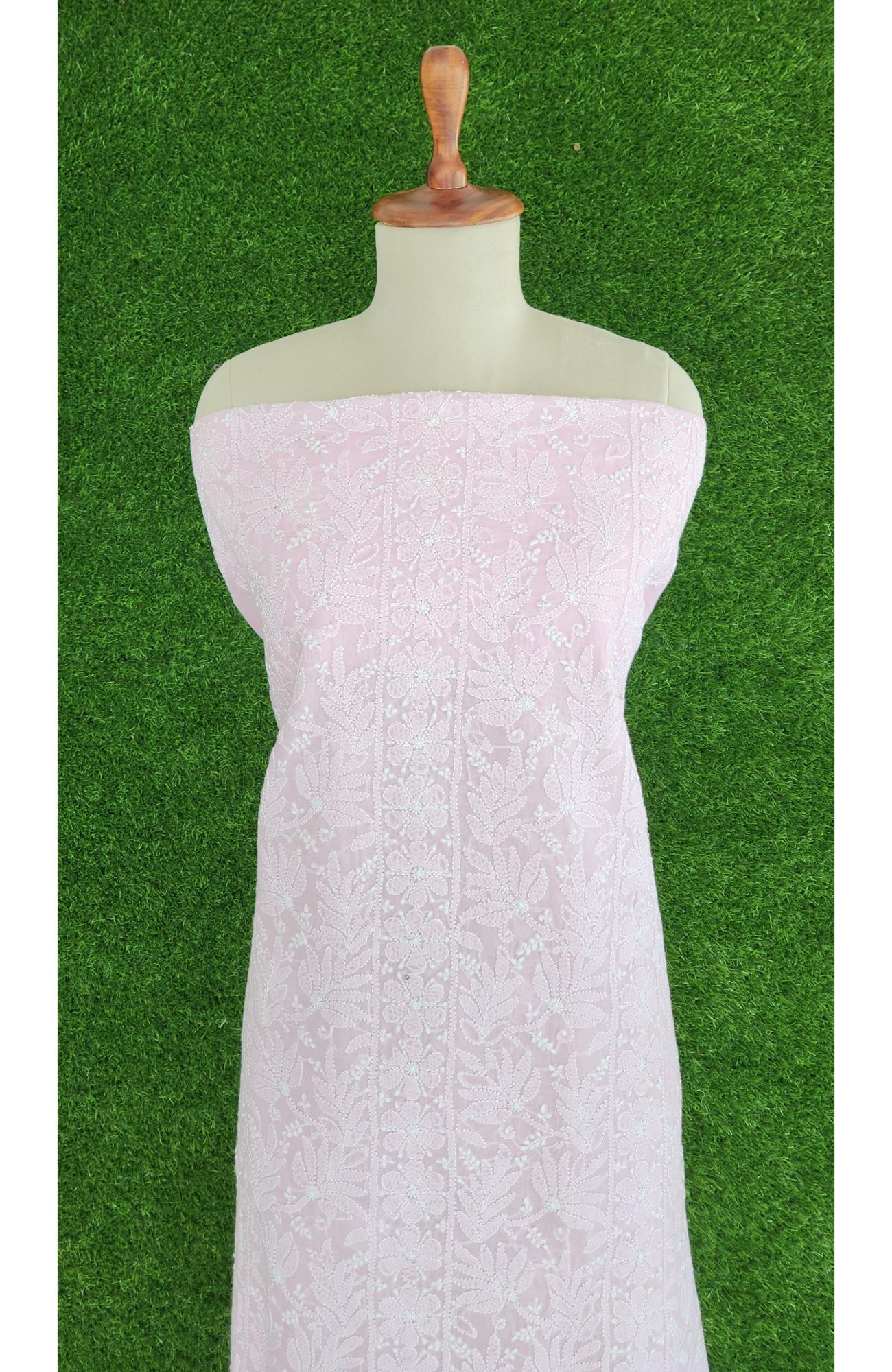Pink Cotton Chikankari Kurta