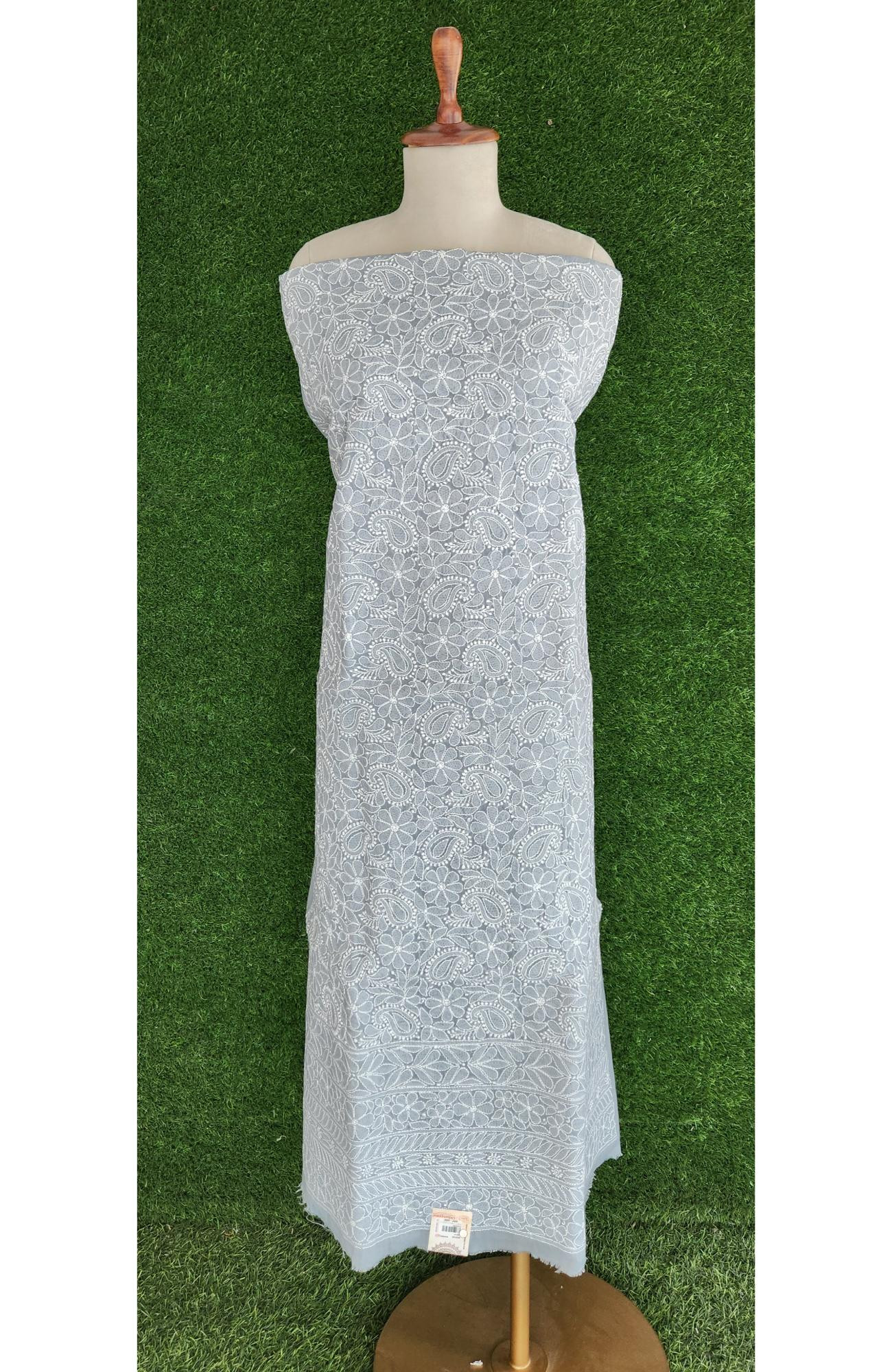 Grey Cotton Chikankari Kurta