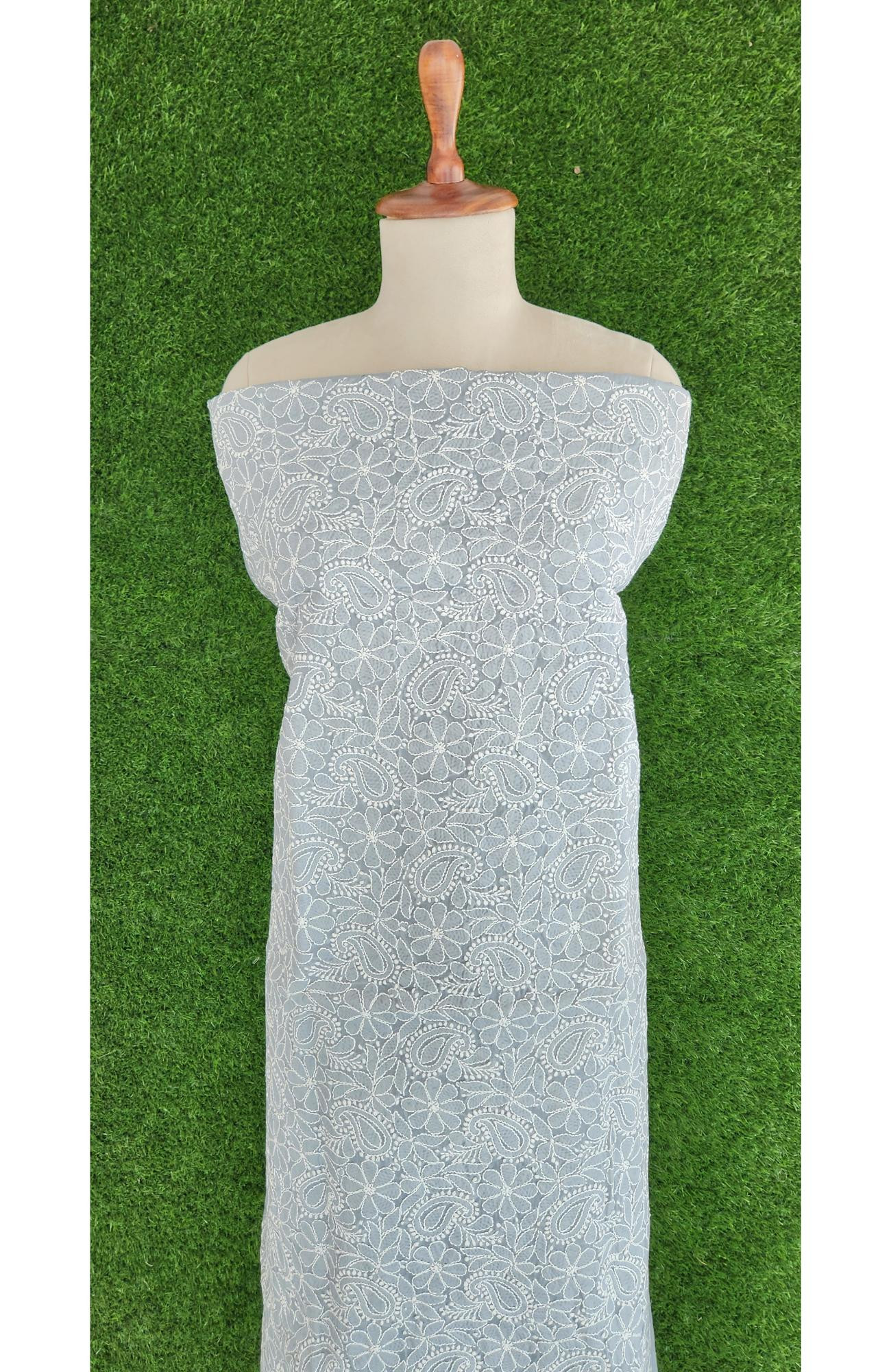 Grey Cotton Chikankari Kurta