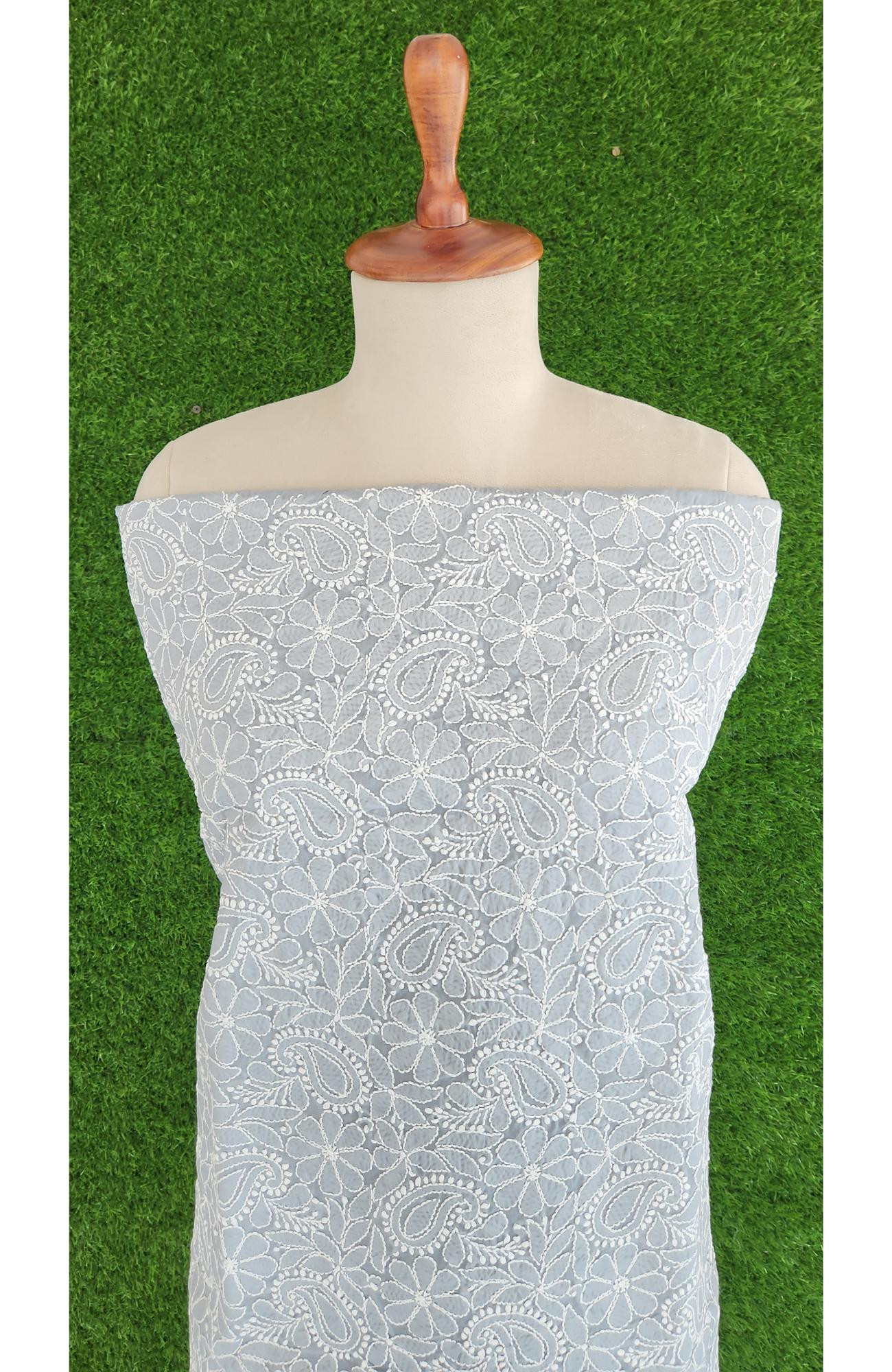 Grey Cotton Chikankari Kurta