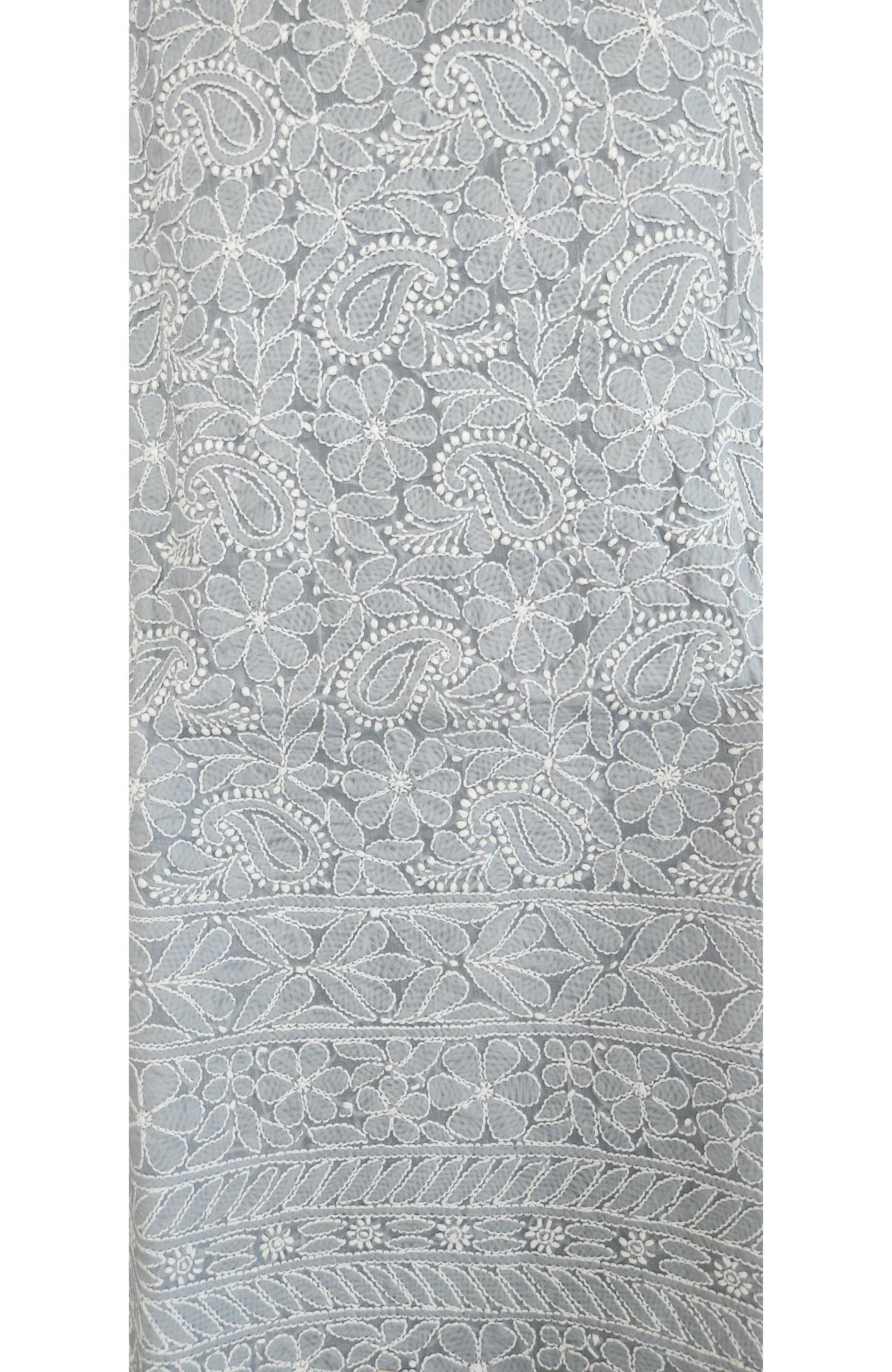 Grey Cotton Chikankari Kurta