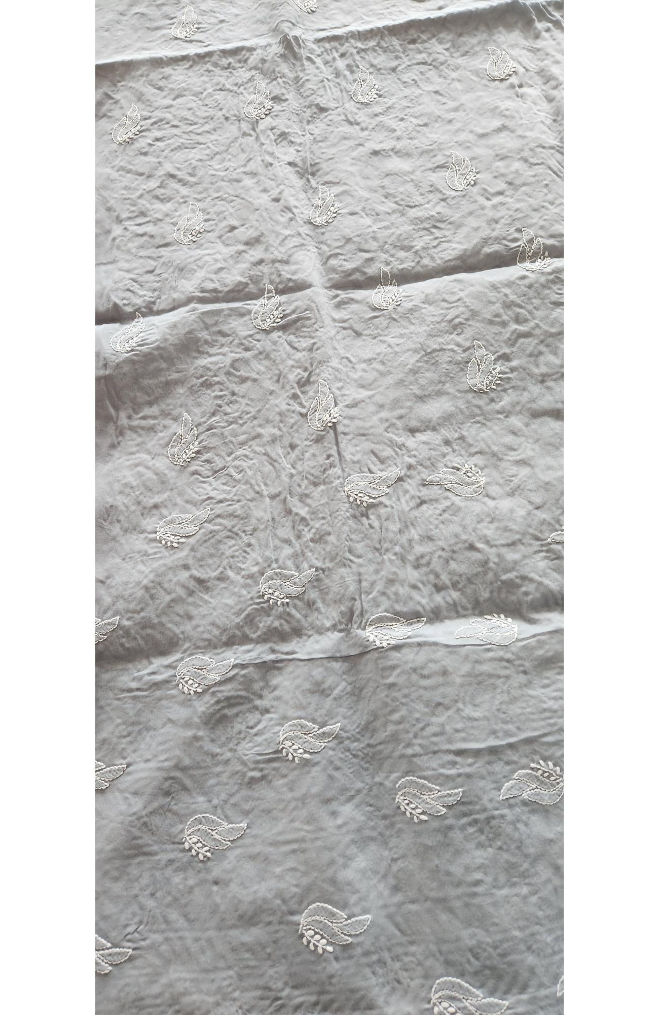 Grey Cotton Chikankari Kurta