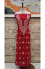 Red Faux Georgette Chikankari Suit Fabric | Rohia By Chhangamal