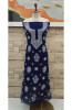 Navy Blue Faux Georgette Hand Embroidered Chikankari  Suit Length