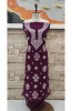 Wine Faux Georgette Hand Embroidered Chikankari  Suit Length