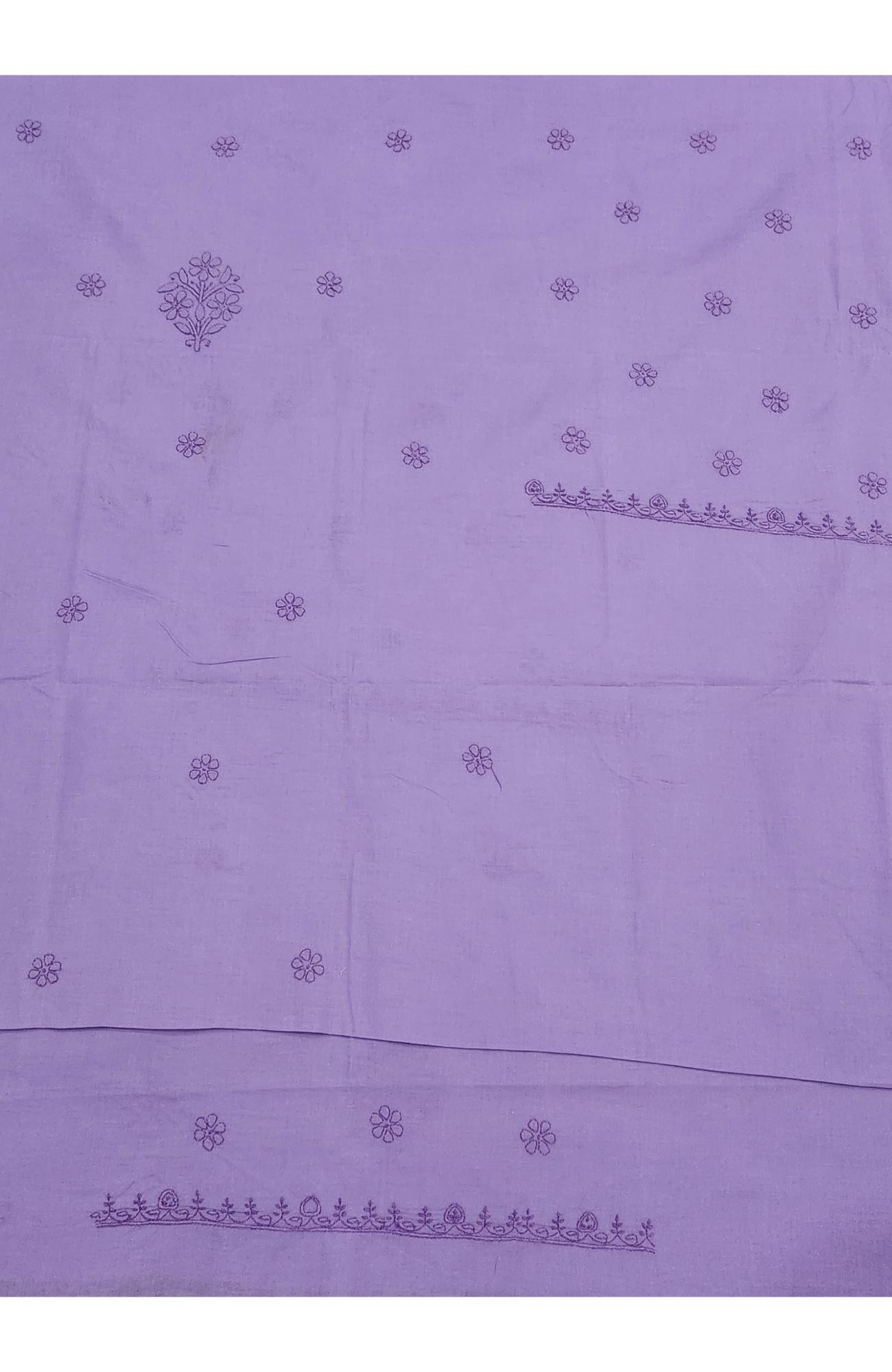Lavender Cotton Chikankari Suit Length