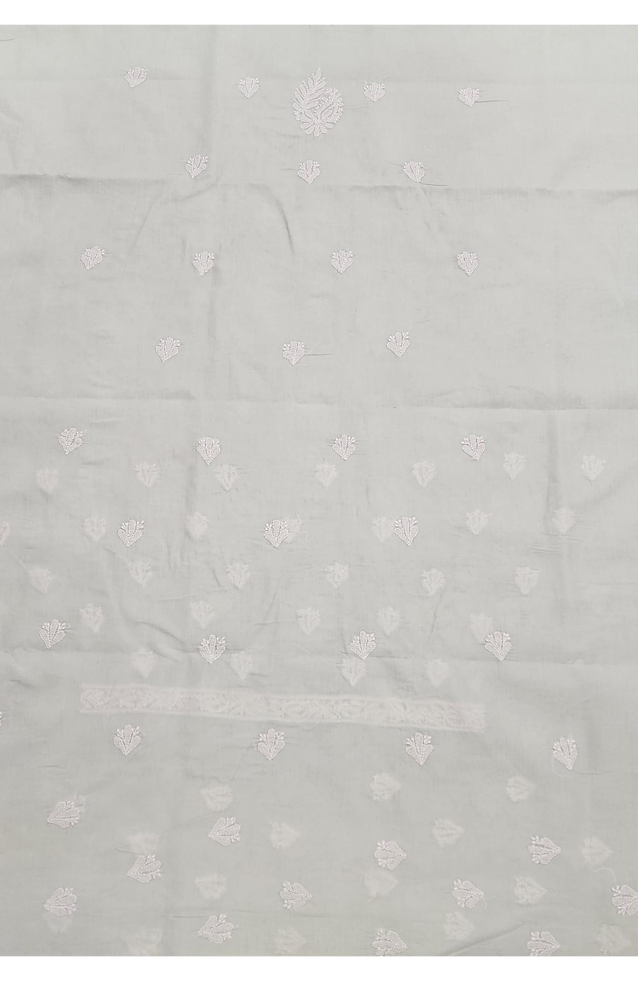 Sea Green Cotton Chikankari Suit Length