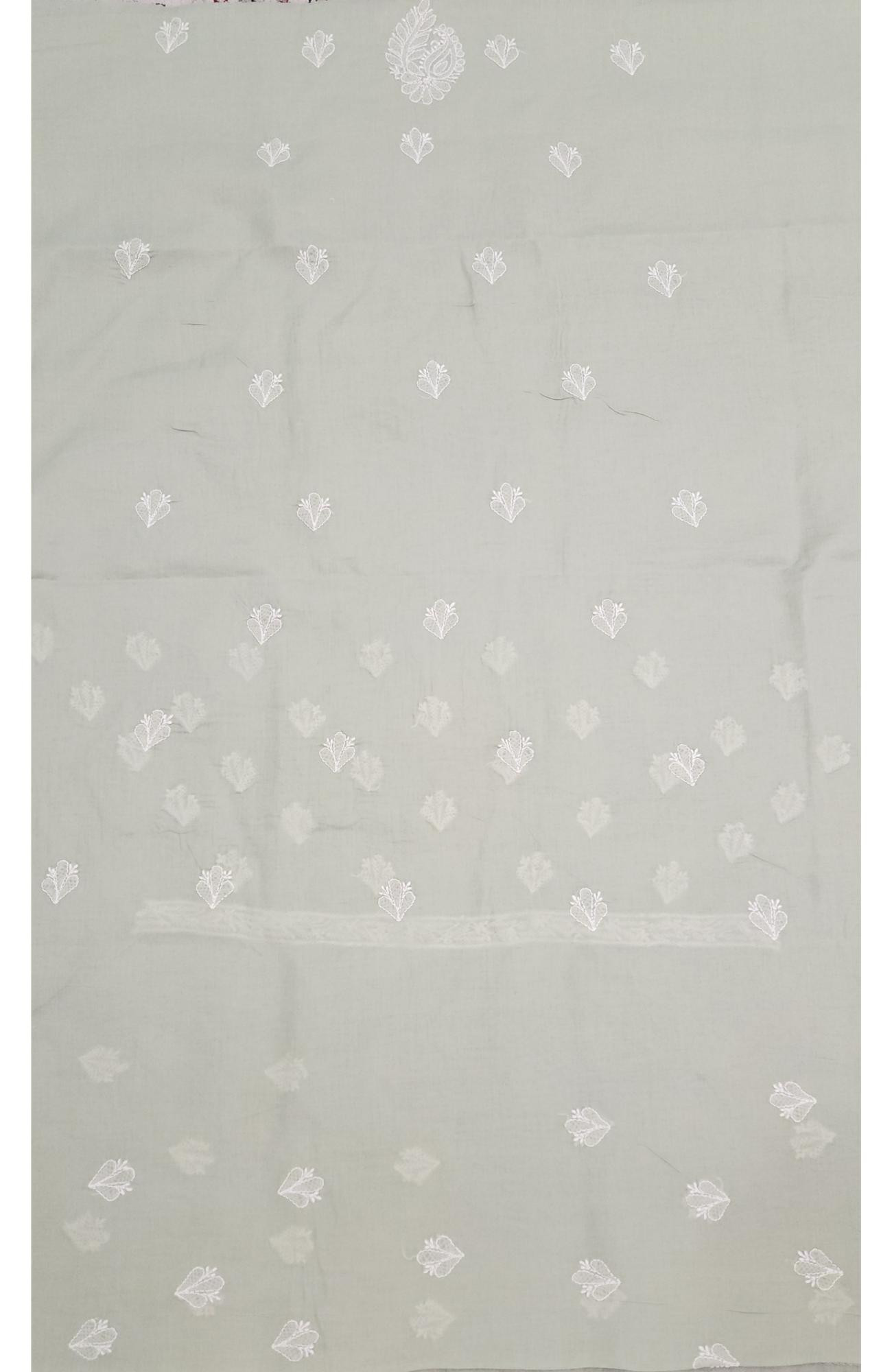Light Green Cotton Chikankari Suit Length